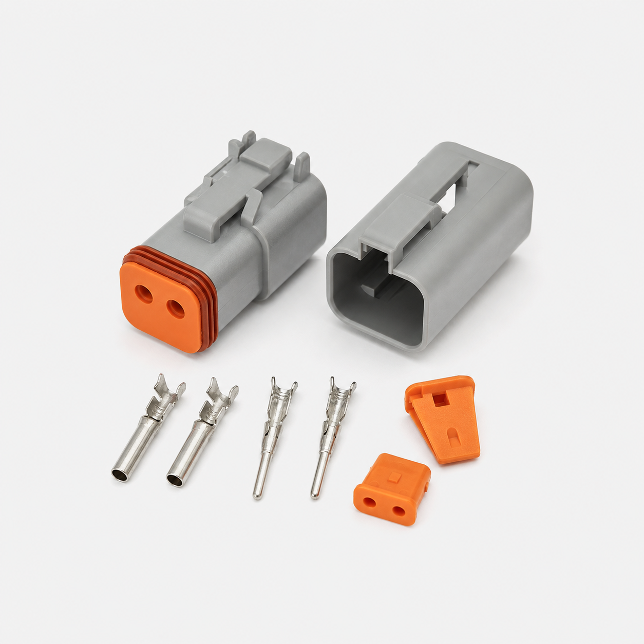 Deutsch DT-Style 2-Way Sealed Connector Kit with Contacts and Locks