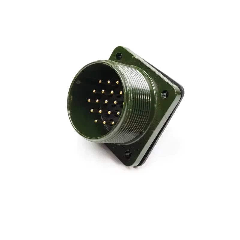 Original supplier photograph of a flanged threaded circular receptacle.