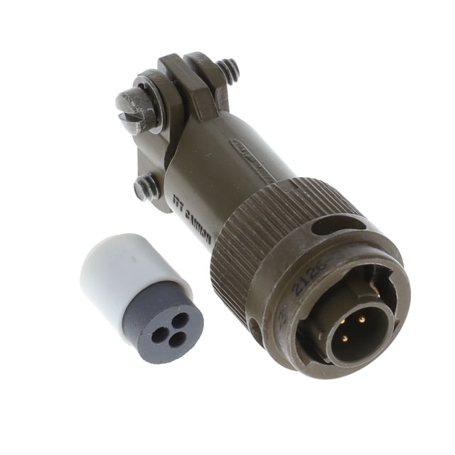 Three-contact miniature bayonet plug and separate rear grommet